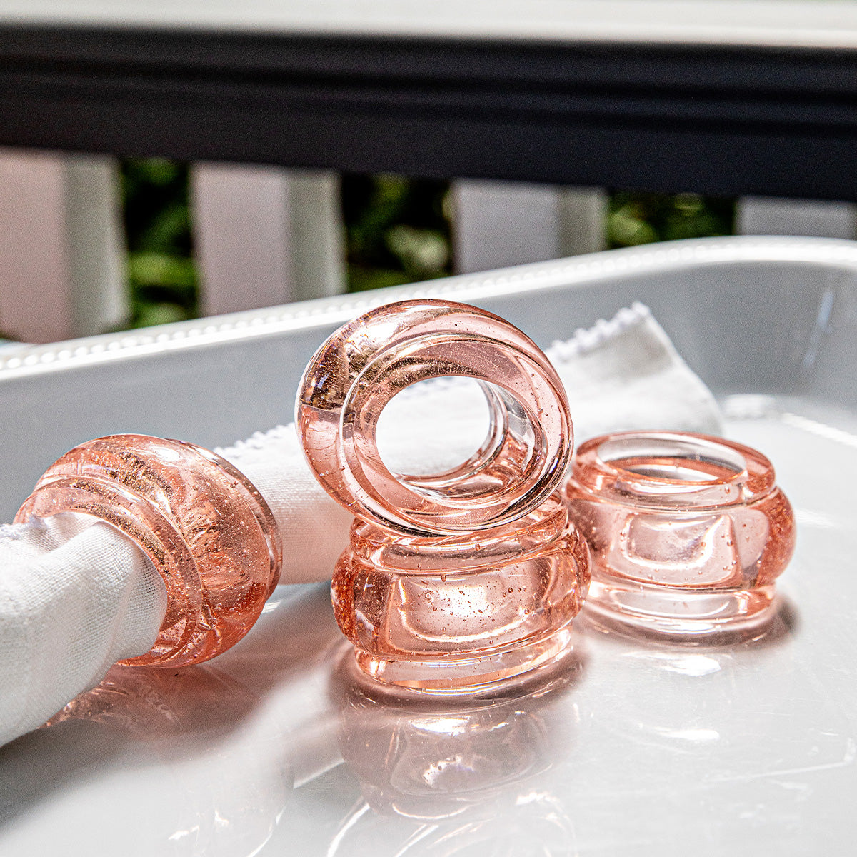 Provence Napkin Ring Set/4 - Blush - Image 5