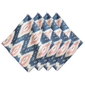 Ikat Napkin Set/4 - Blue/Pink