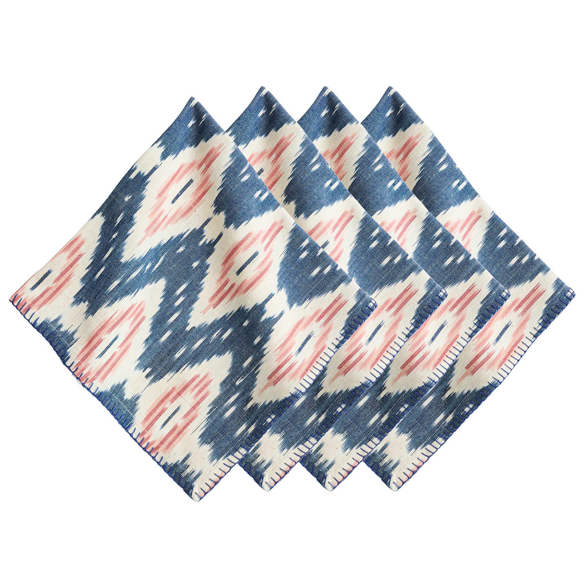 Ikat Napkin Set/4 - Blue/Pink