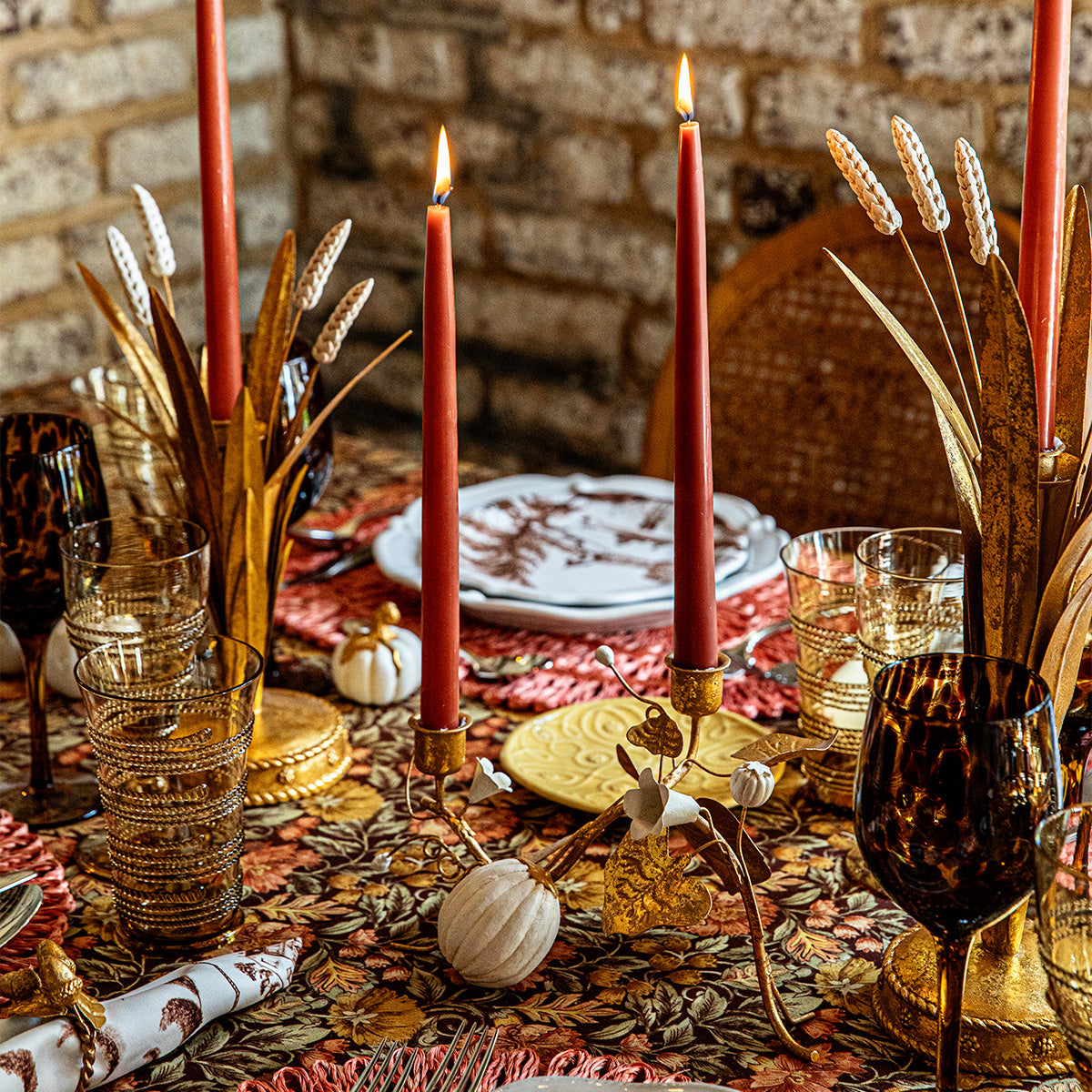Forest Walk Pumpkin & Vine Double Candlestick Holder - Gold - Image 4