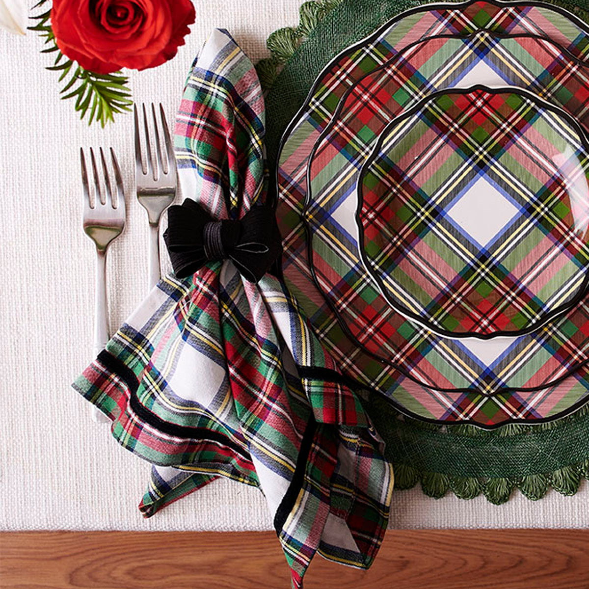 Stewart Tartan Napkin Set/4 - Multi - Image 3