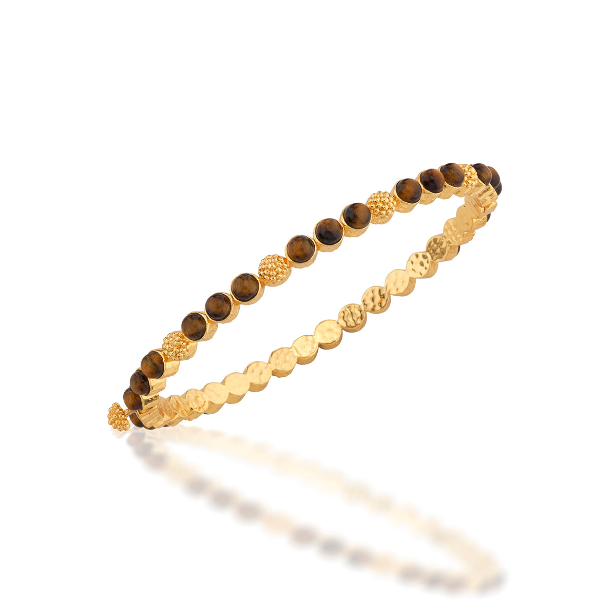 Berry Gem Petite Hinged Bangle - Tiger's Eye - Image 3
