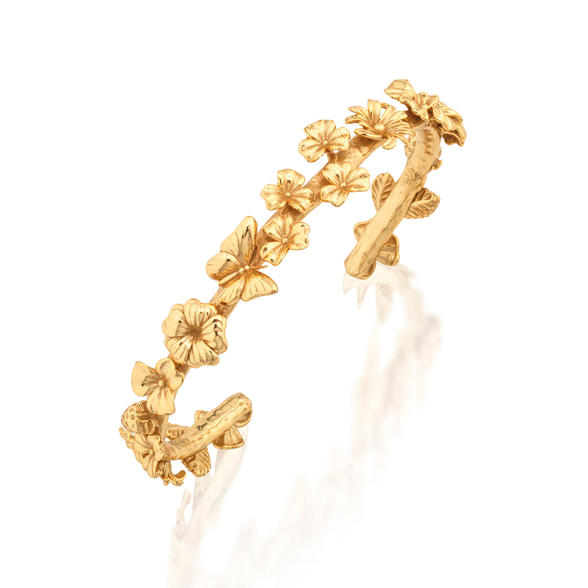Meadow Walk Flowers Petite Cuff - Gold - Image 3