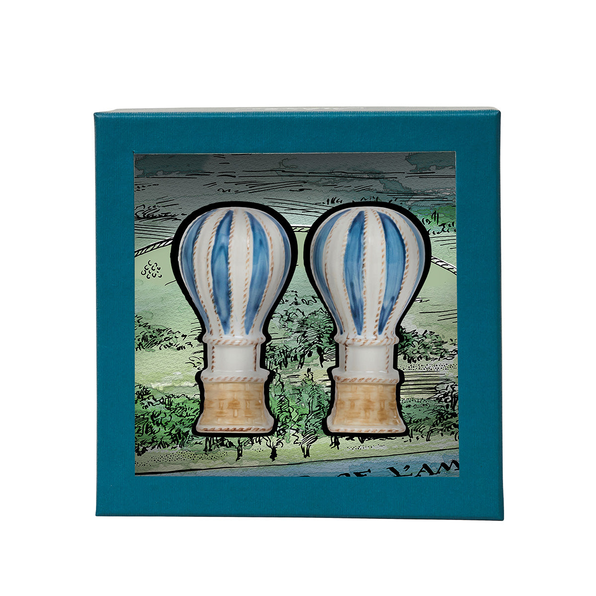 L'Amour Toujours Hot Air Balloon Salt and Pepper Shakers Set/2 - Chambray - Image 2