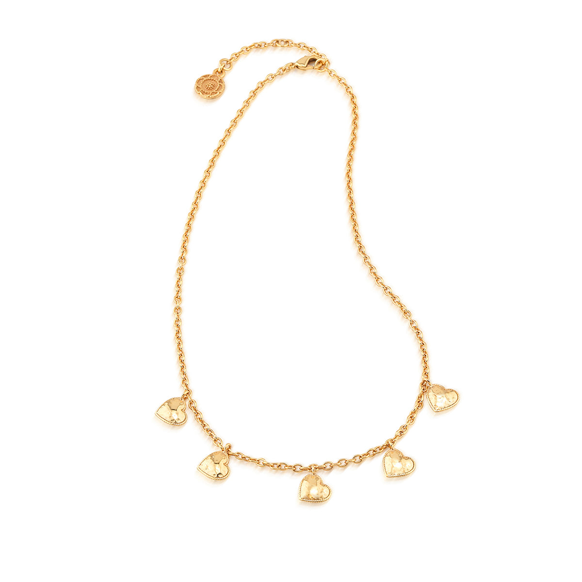 Love Heart Multi-Station Necklace. 16+2 - Gold - Image 4