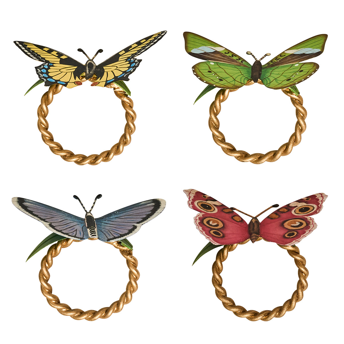 Meadow Walk Butterfly Napkin Ring Assorted Set/4 - Multi - Image 6