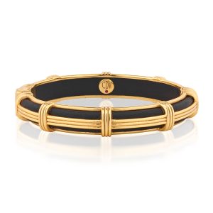 Gaia Petite Hinged Bangle. S/M - Ebony