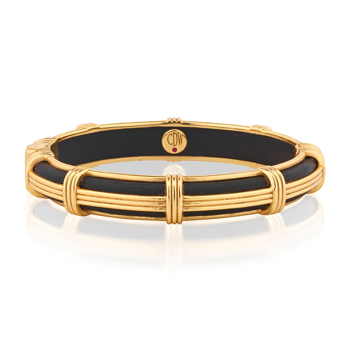 Gaia Petite Hinged Bangle. S/M - Ebony