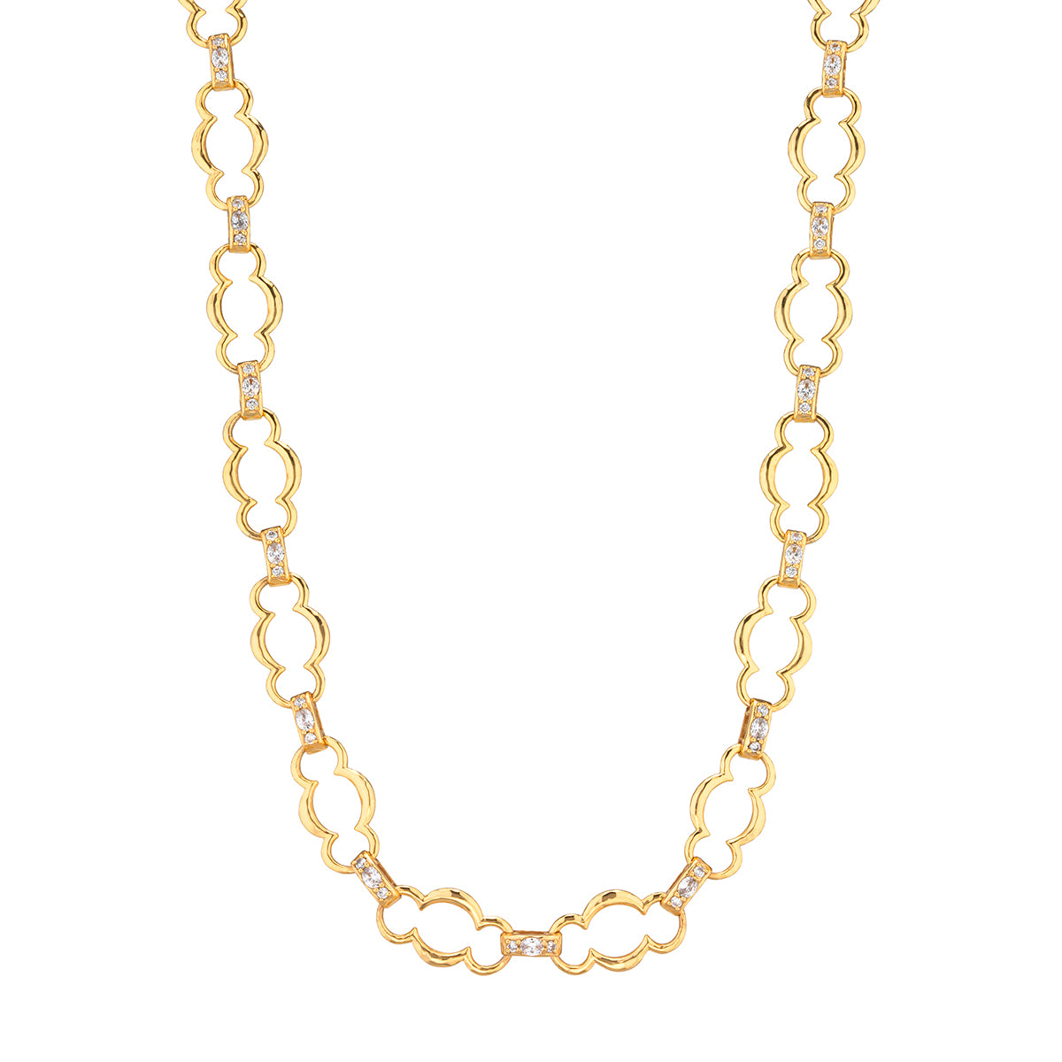 Maharani Grande Chain Necklace. 17+2 - Clear Cubic Zirconia