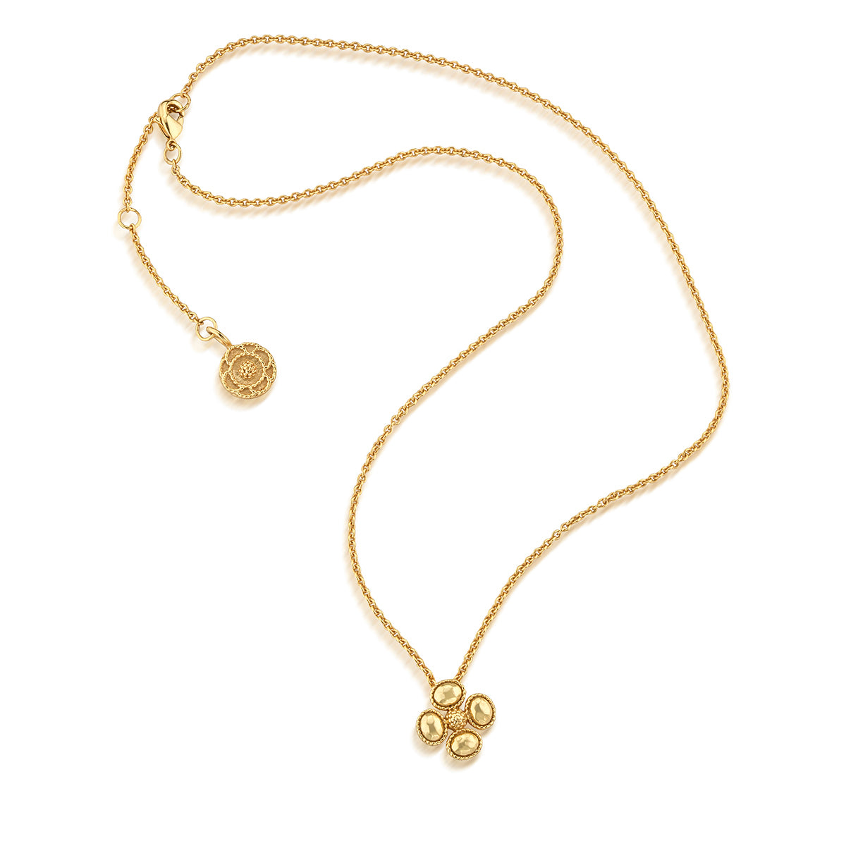 Berry Clover Station Necklace. 16+2 - Gold - Image 3