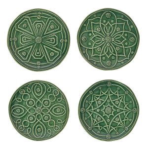 Jardins du Monde Side/Cocktail Plate Assorted Set/4 - Basil