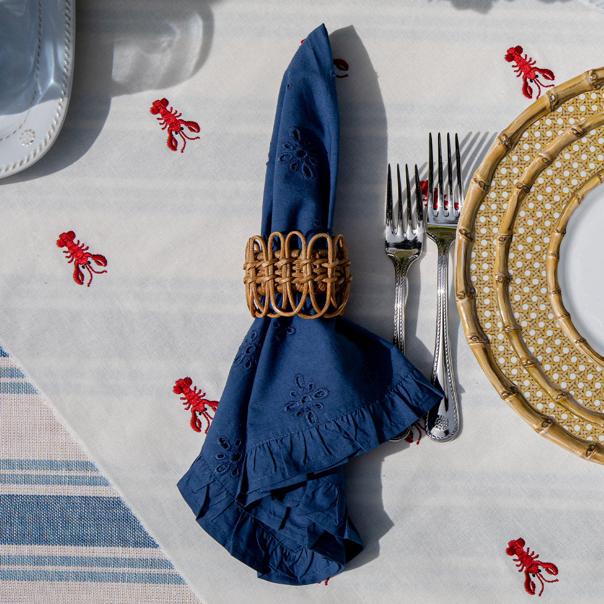 Eyelet Napkin - Navy - Image 3