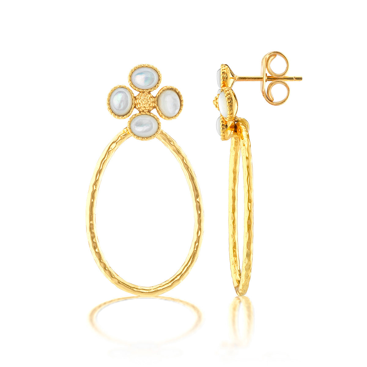 Berry Clover Teardrop Earrings - MOP - Image 3