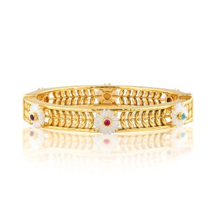 Villandry Fleur Vine Hinged Bangle. S/M - Multi