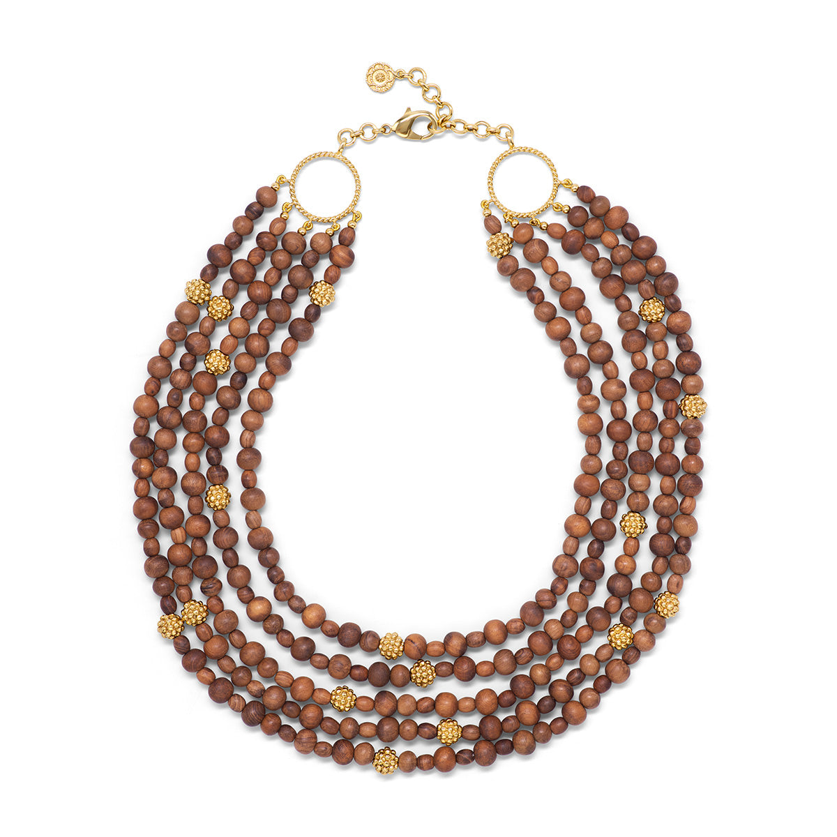 Berry Beads 5-Strand Necklace. 18+2'' - Teak - Image 3