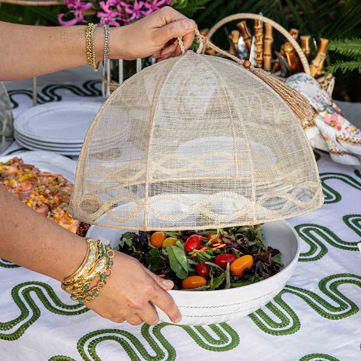 Tuileries Garden Mesh Round Food Cover Set/2pc - Natural - Image 5