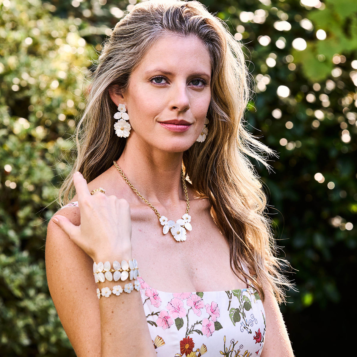 Mermaid Garden Bouquet Necklace. 16 - MOP - Image 5
