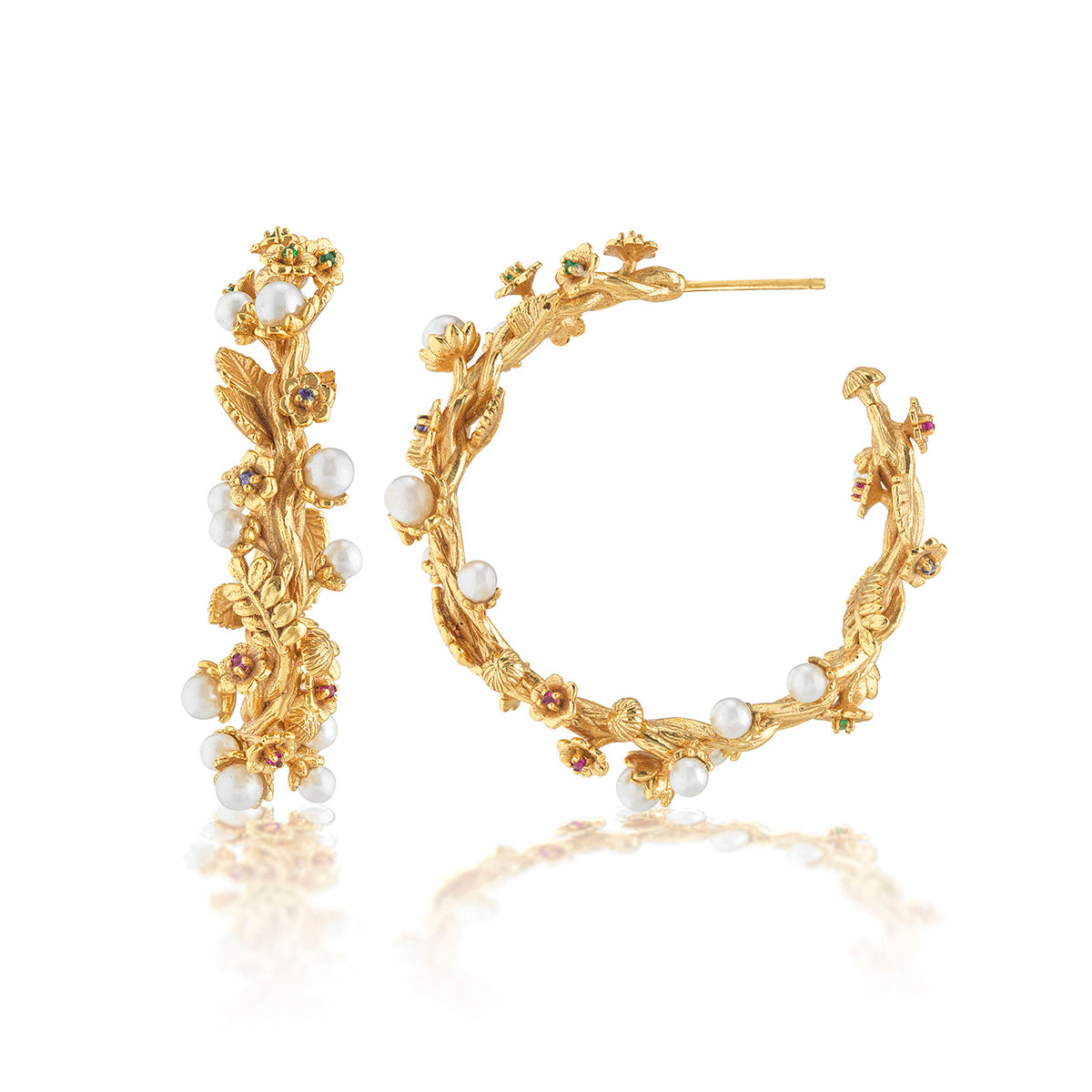 Meadow Grande Hoop Earrings - Pearl - Image 3