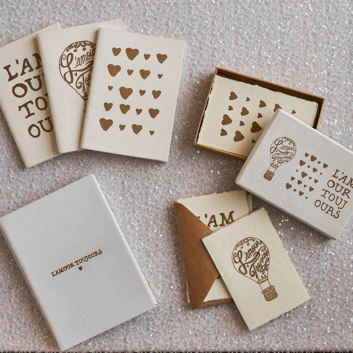 L'Amour Toujours Note Card Assorted Set/6 - Gold - Image 4