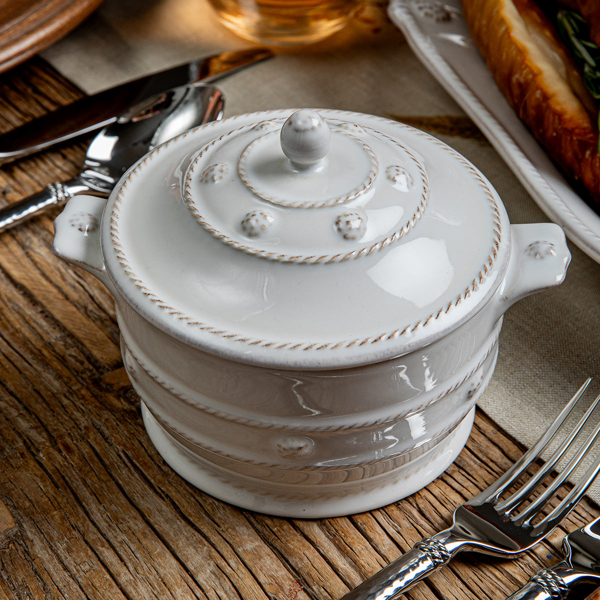 Berry & Thread Mini Cocotte - Whitewash - Image 4