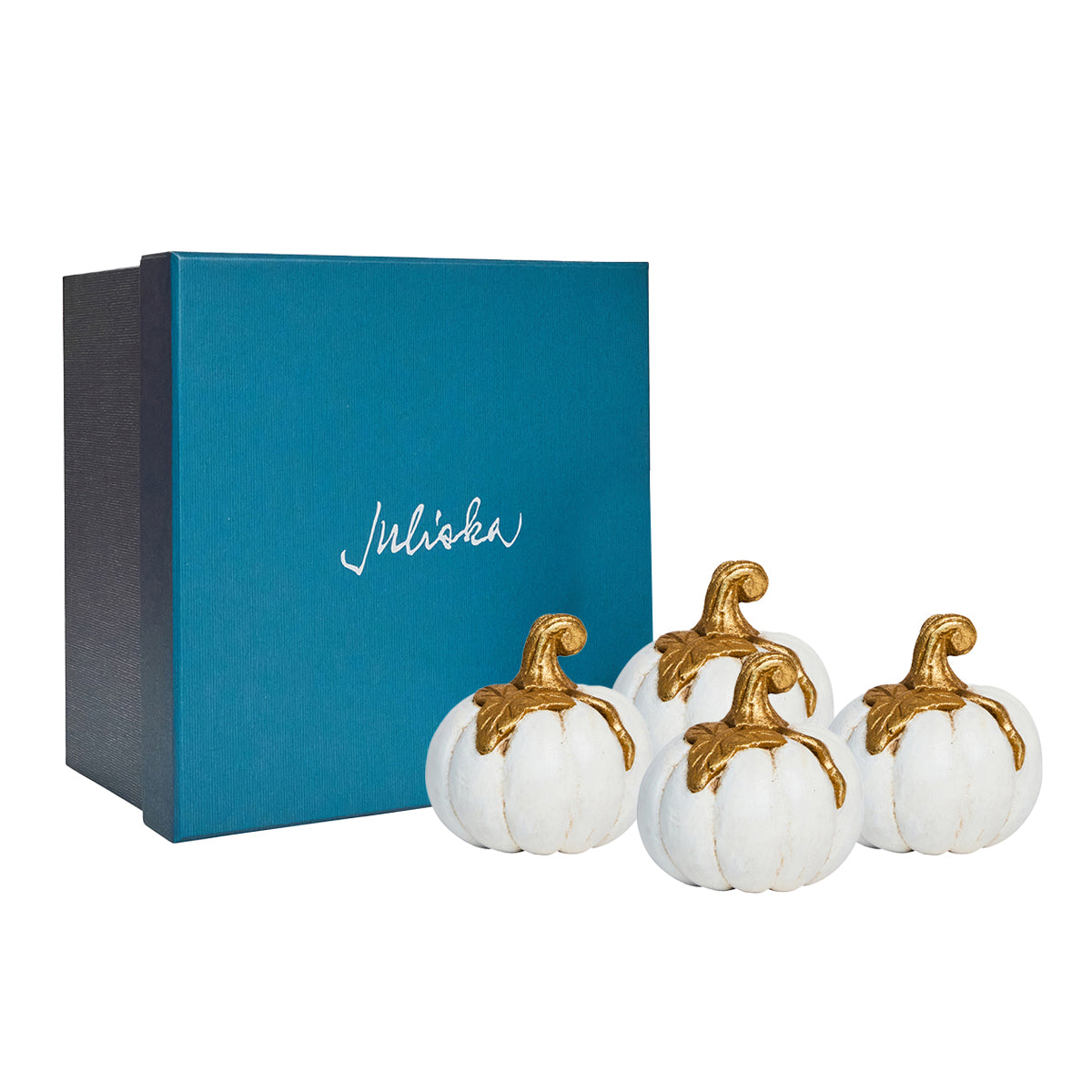Forest Walk Pumpkin Place Card Holder Set/4 - Gold - Image 2