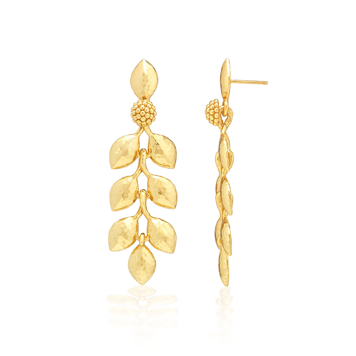 Golden Laurel Dangle Earrings - Gold - Image 3