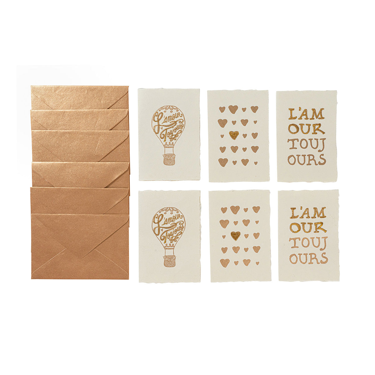L'Amour Toujours Note Card Assorted Set/6 - Gold - Image 3