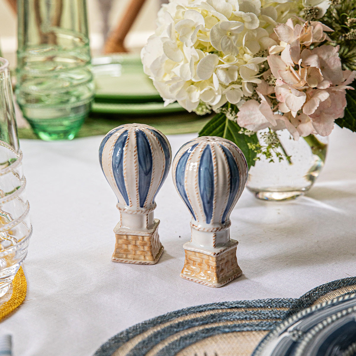 L'Amour Toujours Hot Air Balloon Salt and Pepper Shakers Set/2 - Chambray - Image 4