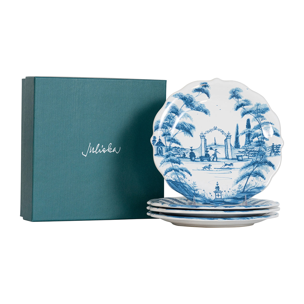 Country Estate Party Plate Assorted Set/4 - Delft Blue - Image 2