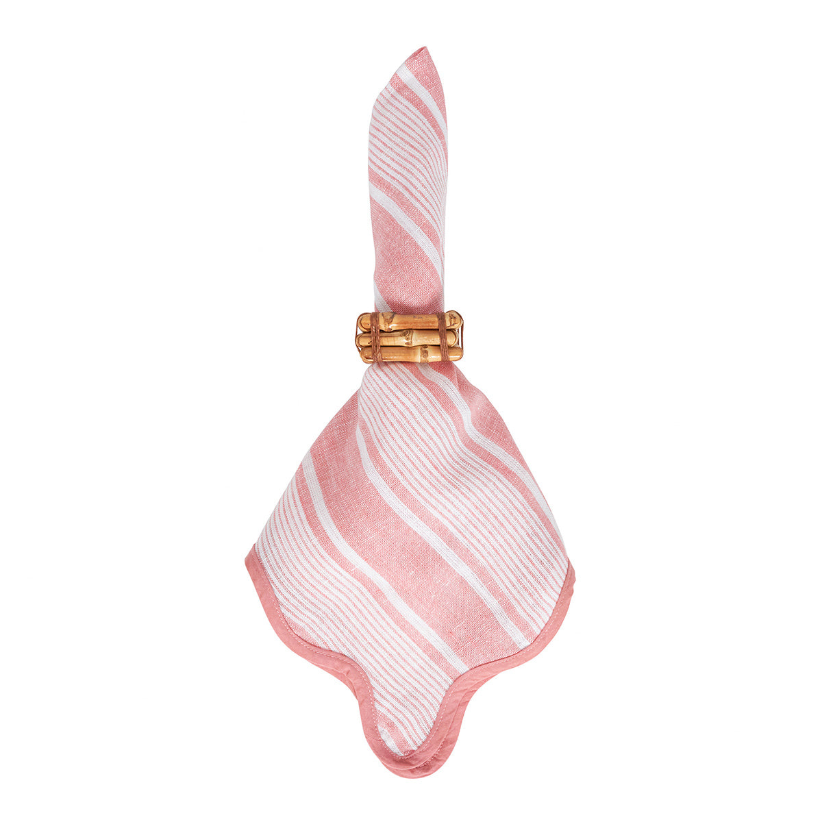Cabana Stripe Napkin Set/4 - Coral - Image 2