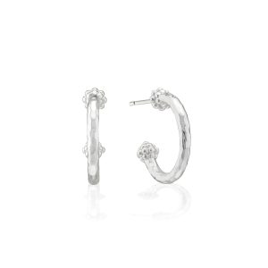 Berry Slice Small Hoop Earrings - Silver