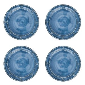 Berry & Thread Melamine Dessert/Salad Plate Set/4 - Ocean