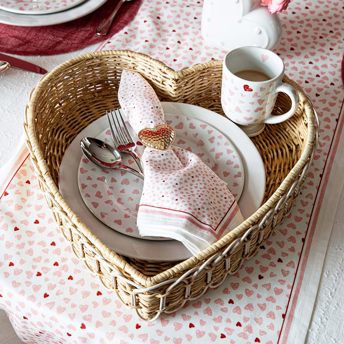 Provence Rattan 16 Heart Tray - Whitewash - Image 4