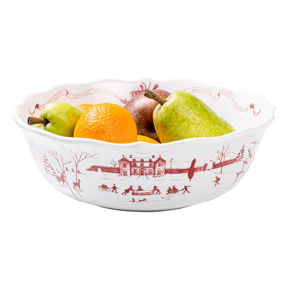 Country Estate Winter Frolic 10 Serving Bowl - Ruby - Image 2