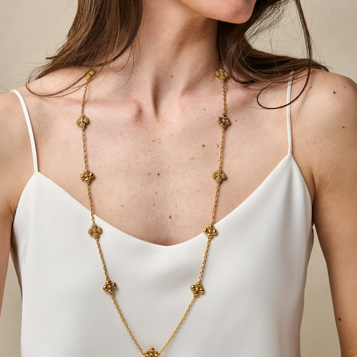Berry Clover Double Sided Necklace. 34 - Gold - Image 3