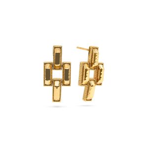 Pathway Post Small Link Earrings - Gold