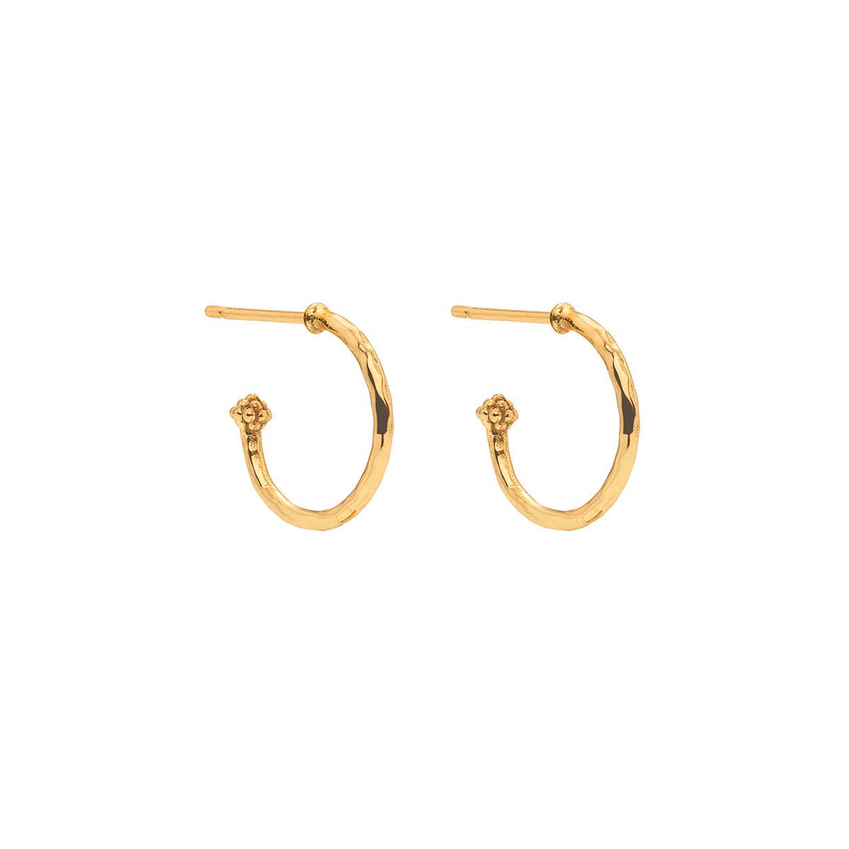 Love Hoop Earrings with Heart Charm - Gold - Image 2