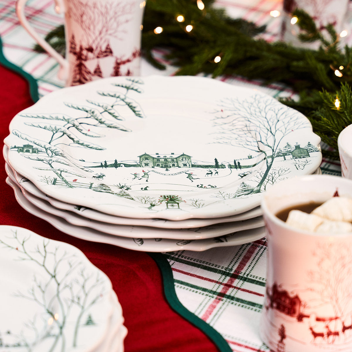 Country Estate Winter Frolic Dinner Plate - Evergreen - Image 3