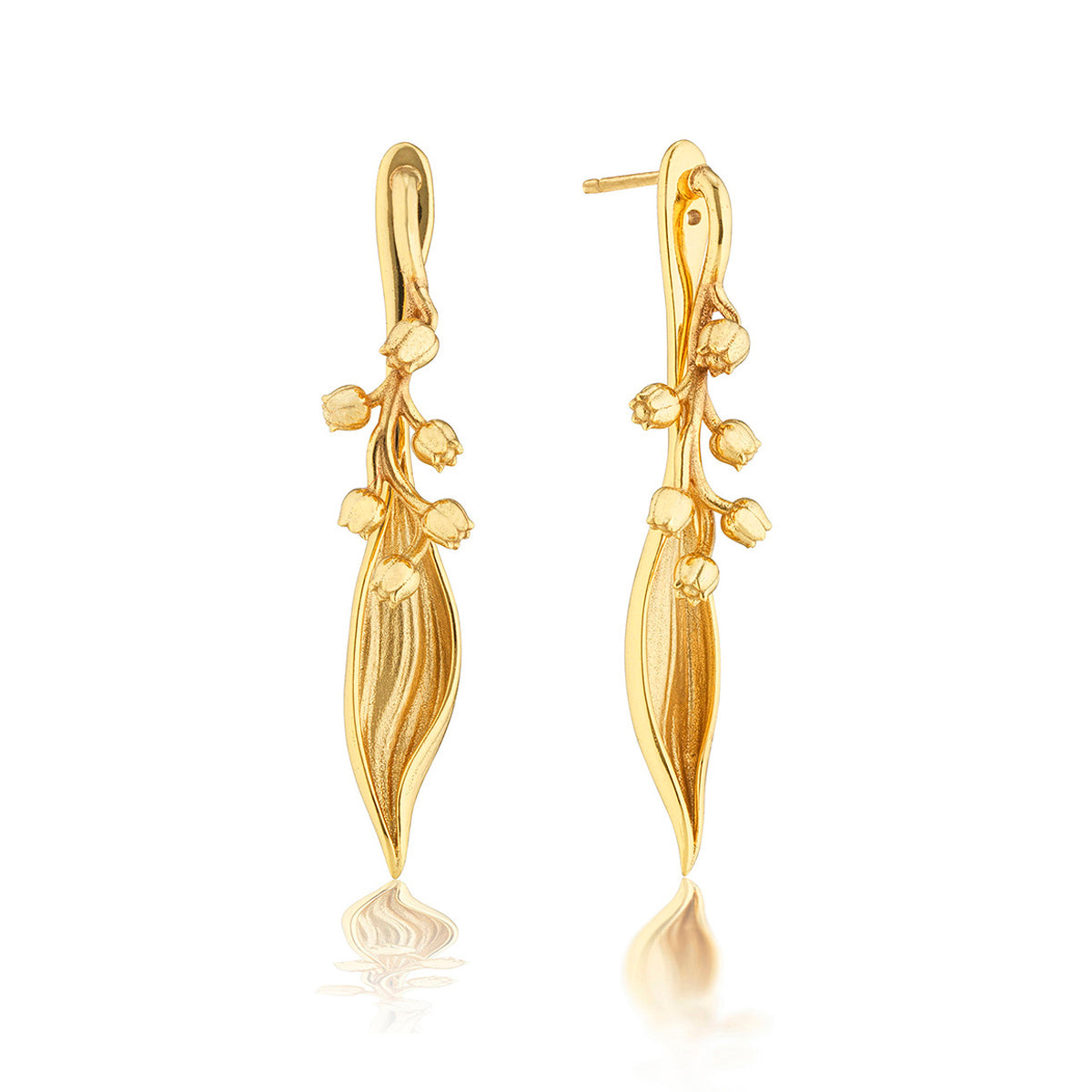 Meadow Lily of the Valley Convertible Earrings - Gold