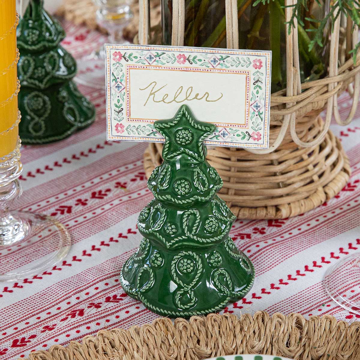 Berry & Thread Tree Place Card Holder Set/4 - Basil - Image 5