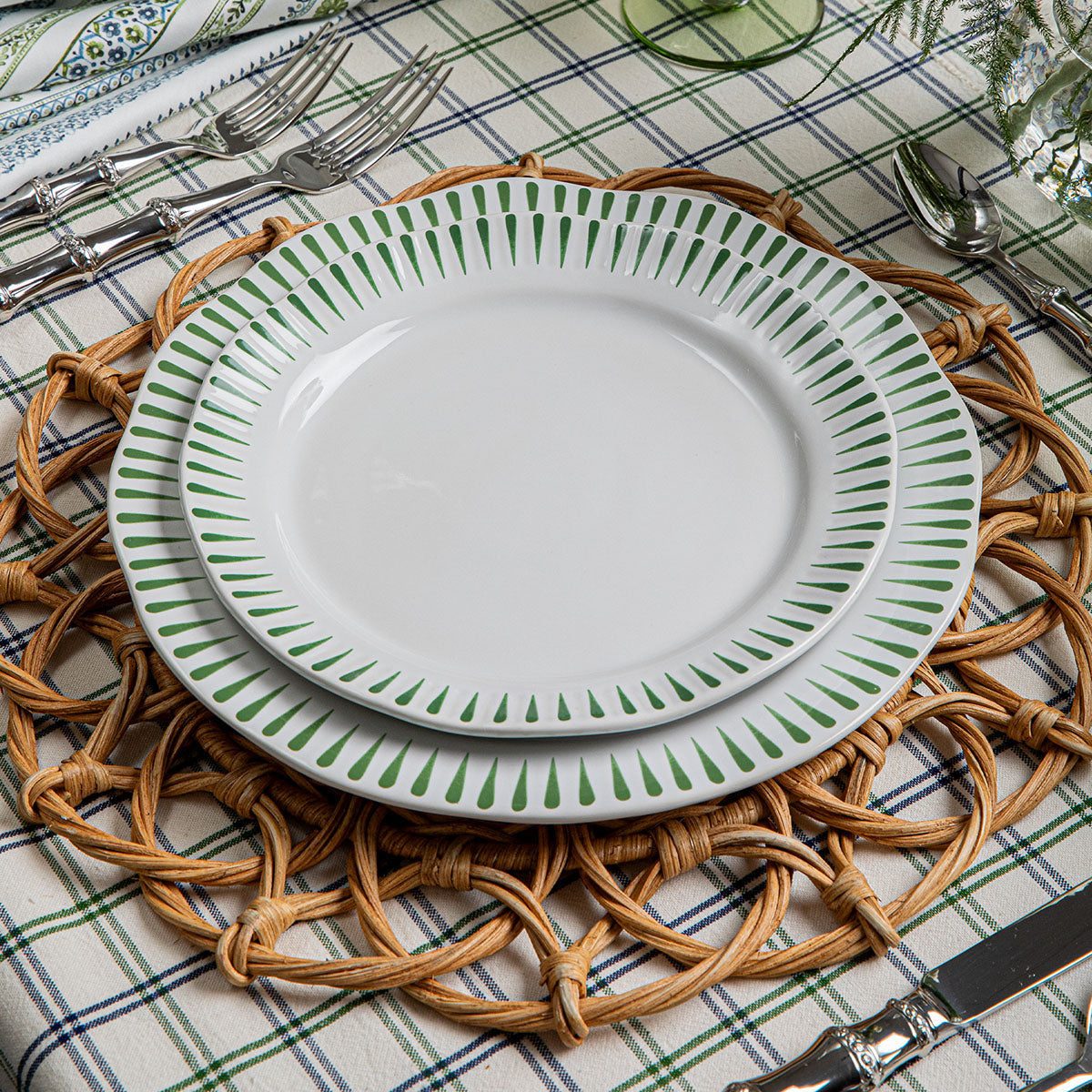 Sitio Stripe Dinner Plate - Basil - Image 3
