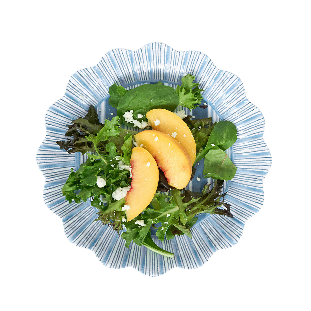 Cabana Stripe Melamine Dessert/Salad Plate Set/4 - Ocean - Image 2