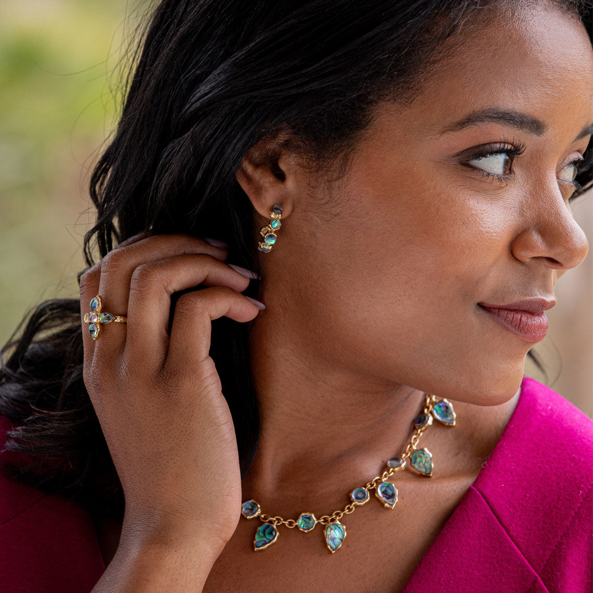 Aurora Small Hoop Earrings - Abalone - Image 3