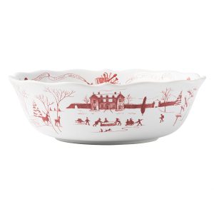 Country Estate Winter Frolic 10 Serving Bowl - Ruby