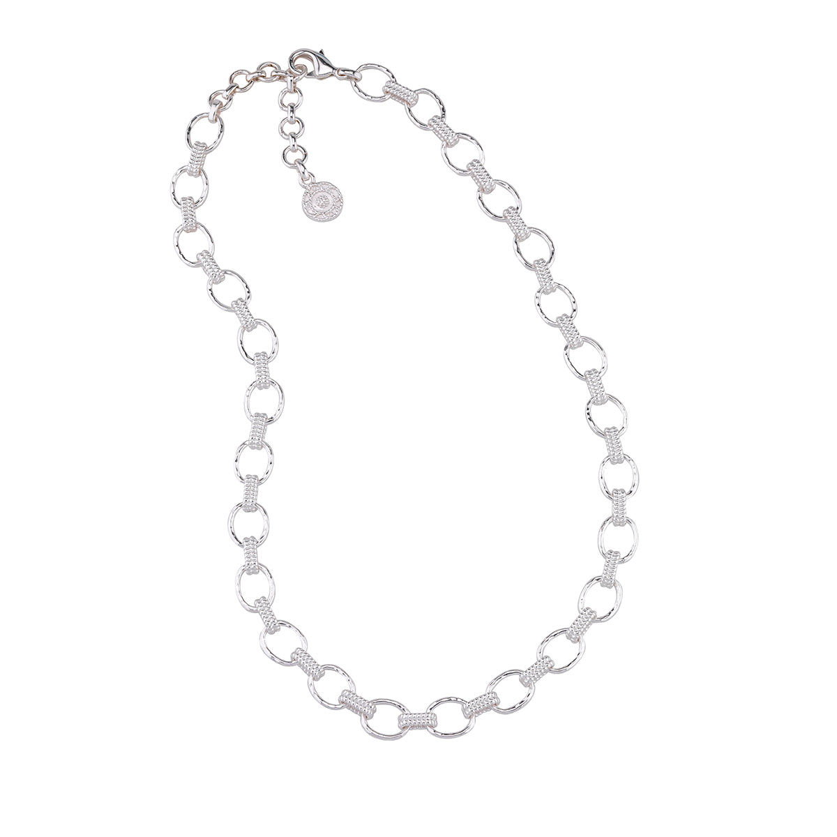 Cleopatra Small Link Necklace. 16+2 - Silver - Image 3