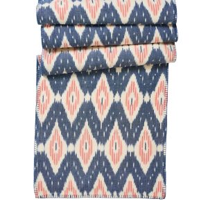 Ikat 18 x 90 Table Runner - Blue/Pink