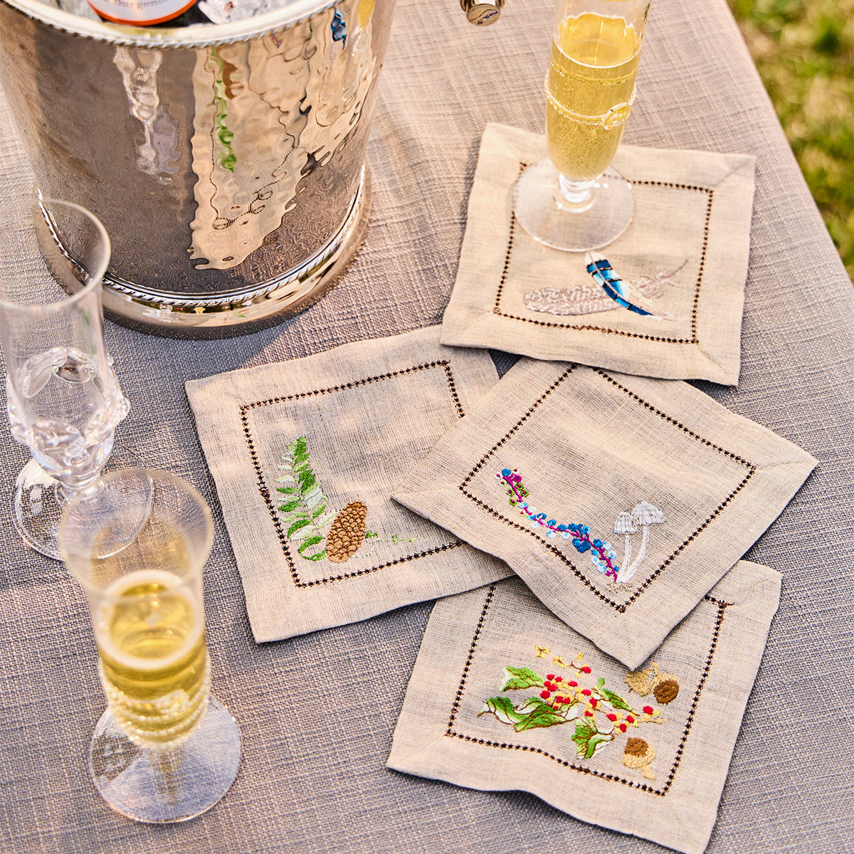Forest Walk Cocktail Napkin Assorted Set/4 - Multi - Image 3