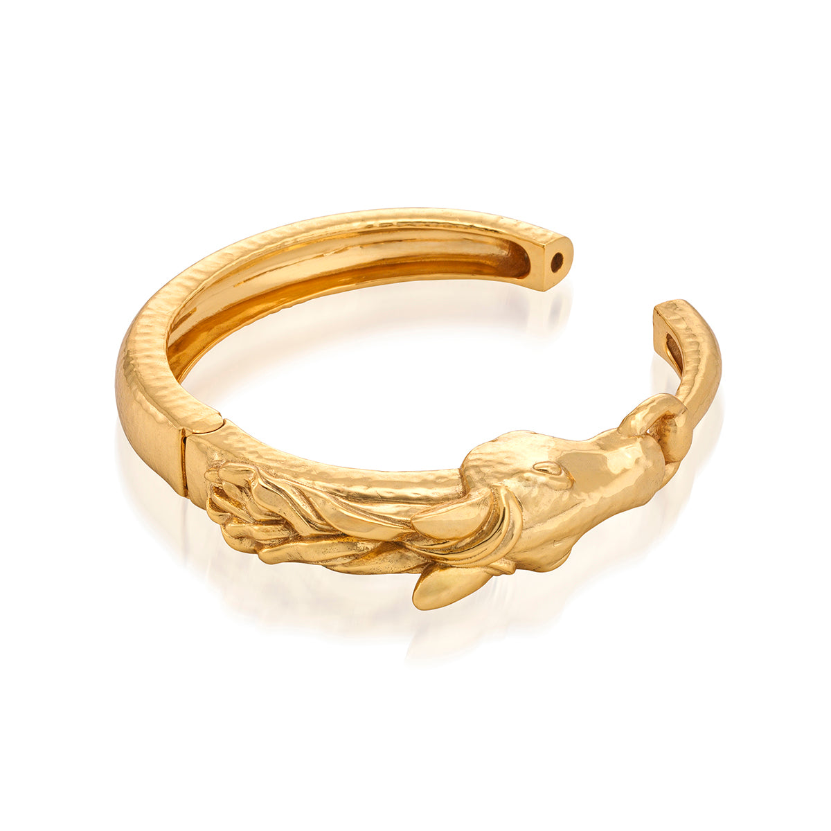 Equestrian Horsehead Hinged Bangle - Gold - Image 3
