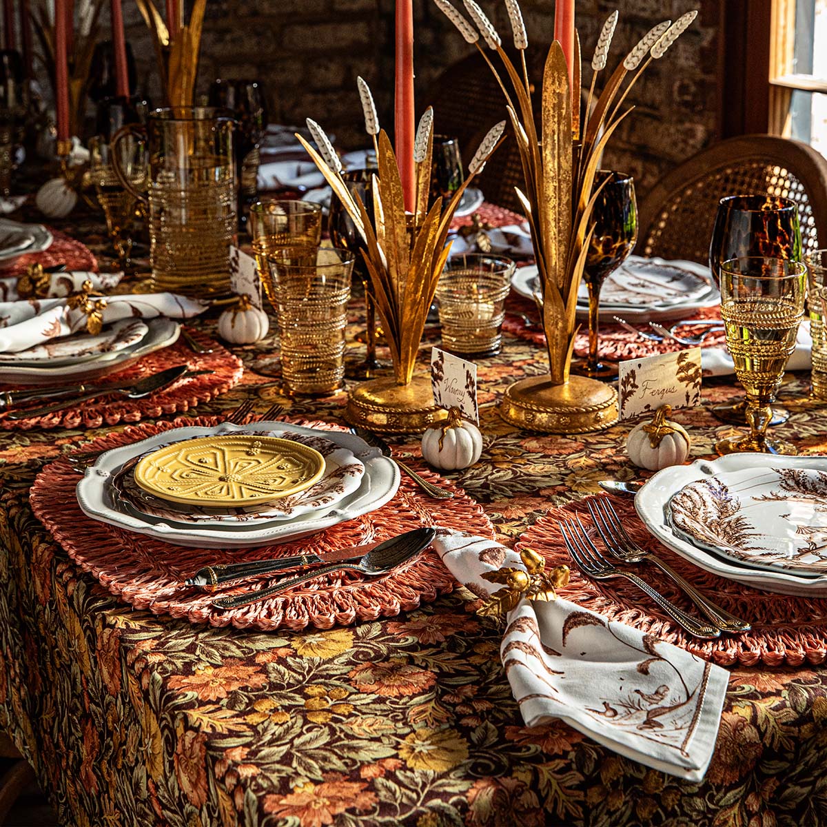 Willa 60 x 120 Tablecloth - Amber - Image 3