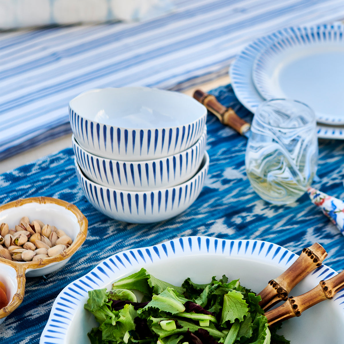 Sitio Stripe Cereal/Ice Cream Bowl - Delft Blue - Image 3